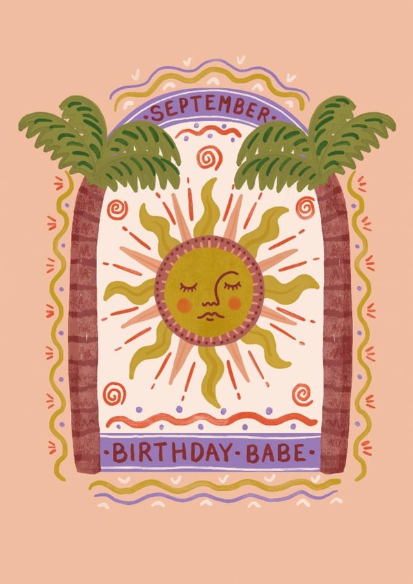 Arty Birthday Card - September Babe created by Jessie Maeve Studio