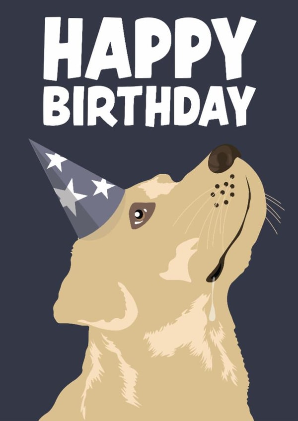 Cute Birthday Card - Golden Labrador created by Hello Sausage