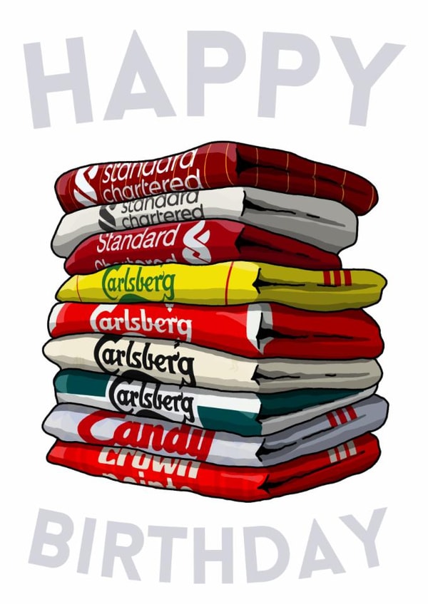 Classic Birthday Card - Liverpool - Football Shirts created by Pedges Houseboat