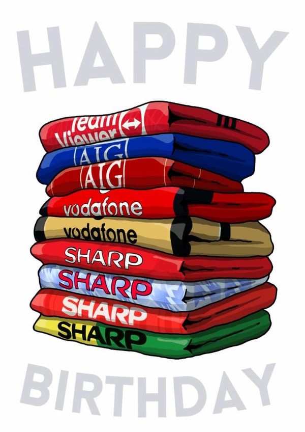 Classic Birthday Card - Manchester United - Football Shirts created by Pedges Houseboat