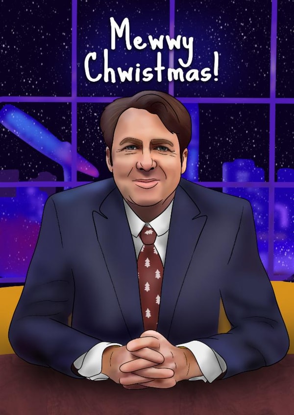 Funny Christmas Card - Jonathan Ross - Mewwy Chwistmas created by I Draw Stuff