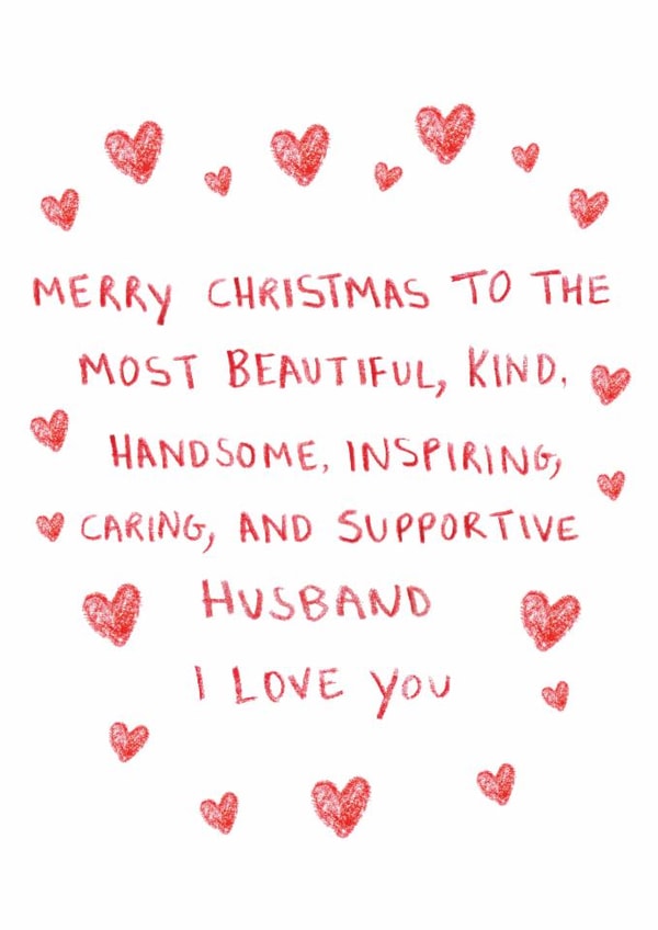 Heartfelt Christmas Card - For Husband  - I Love You created by HCD Illustration