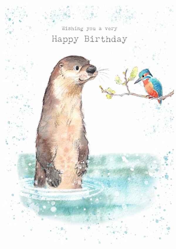 Cute Birthday Card - Otter - Kingfisher created by Paper Shed Design