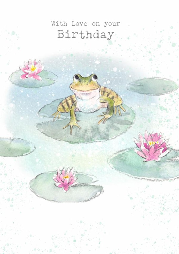Cute Birthday Card - Frog - On A Lily Pad created by Paper Shed Design