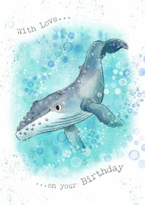 Classic Birthday Card - Whale - Bubbles created by Paper Shed Design