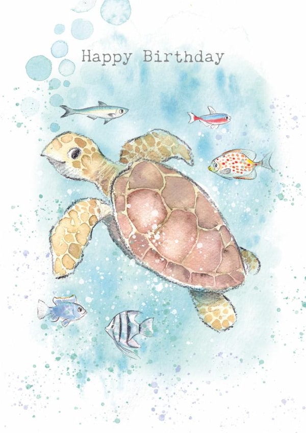 Cute Birthday Card - Sea Turtle - Fish created by Paper Shed Design