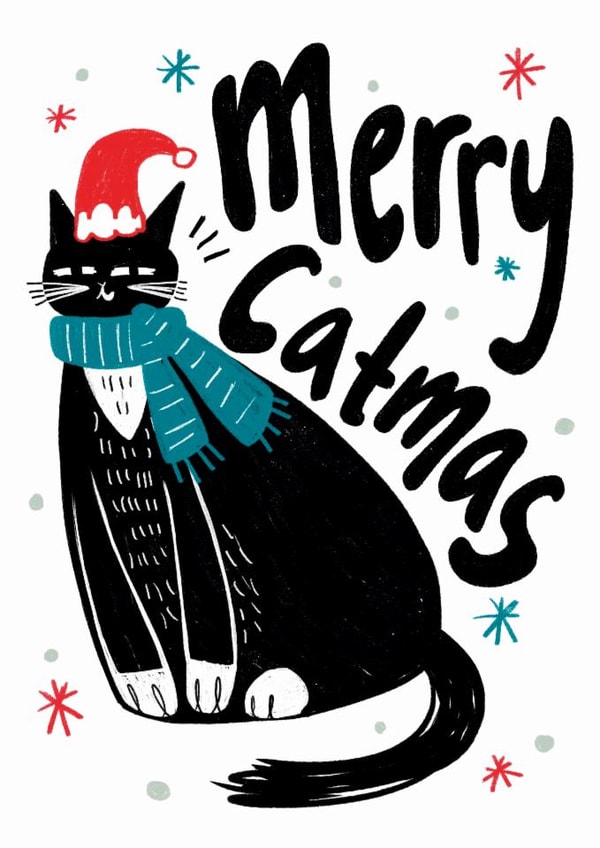 Cute Christmas Card - Cat - Merry Catmas created by StudiOllie