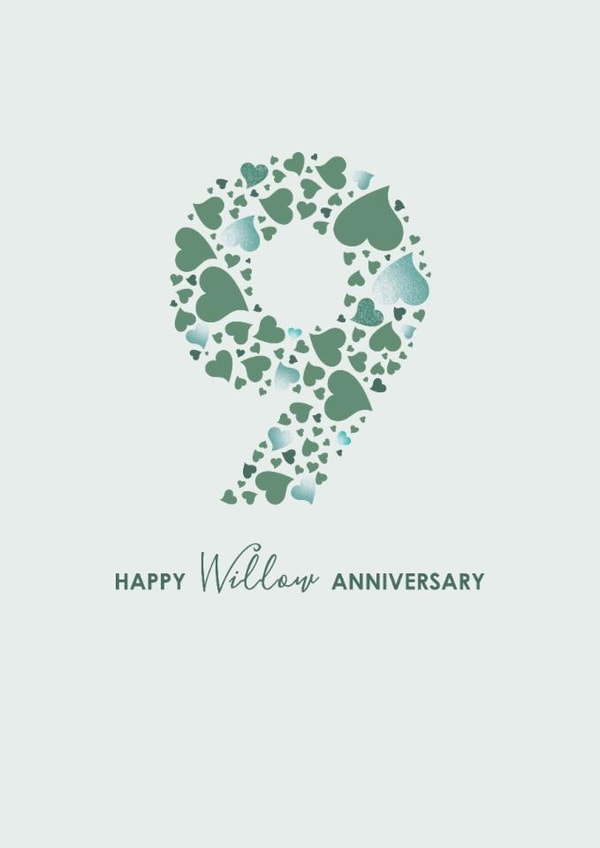 Classic Anniversary Card - 9th - Willow created by mrs L cards