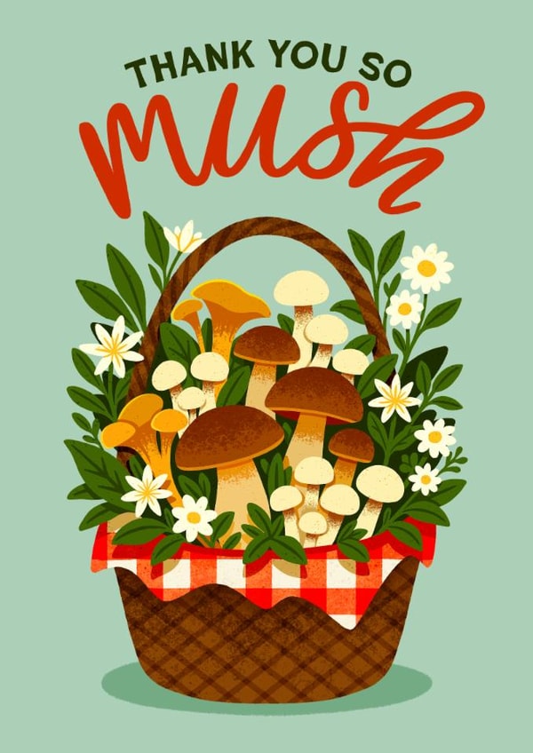 Cute Thank You Card - Mushrooms created by Folio | Ian Owen