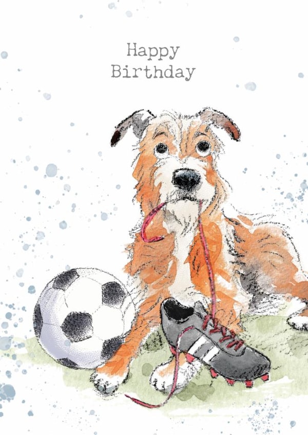 Cute Birthday Card - Dog - Football Boots created by Paper Shed Design