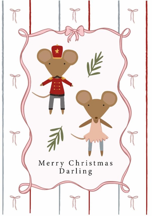 Cute Christmas Card - Merry Christmas Darling - Nutcracker Themed created by Heather Alstead Design LTD