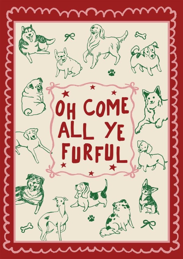 Come all Ye Furful- Christmas Card for Dog Lover created by Moonshine Prints