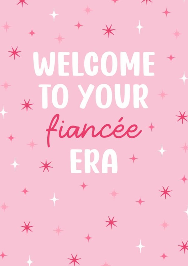 Cute Engagement Card - Taylor Swift - Welcome To Your Fiancée Era created by Pink Peach Cards