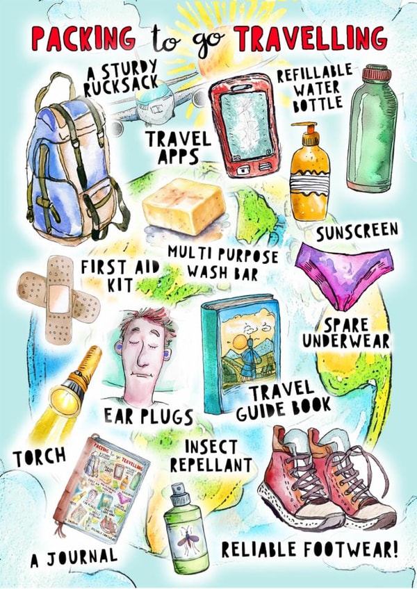 Funny Leaving Card - Off Travelling - Just Because created by Go La La!