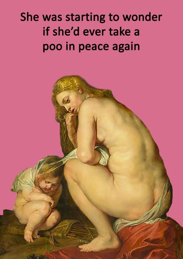 Funny New Baby Card - Vintage - Poo Time Trouble created by Go La La!