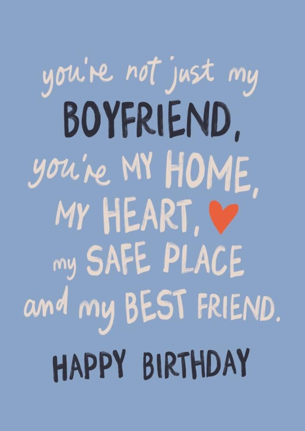 Heartfelt Birthday Card - For Boyfriend - Safe Place created by Sweetlove Press