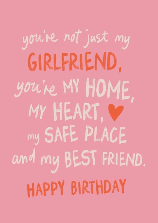 Heartfelt Birthday Card - For Girlfriend - Safe Place created by Sweetlove Press