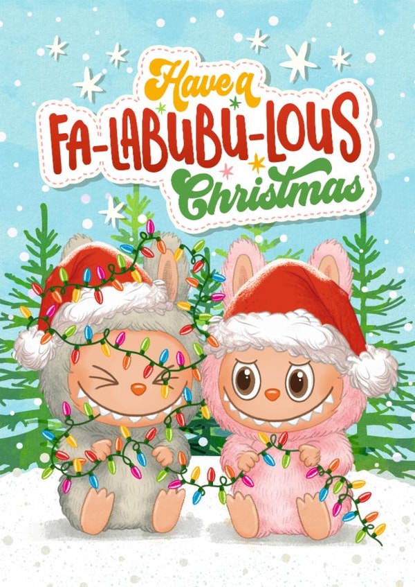 Cute Christmas Card - Labubu - Fa-Labubu-Lous Christmas created by Atwood & Atwood