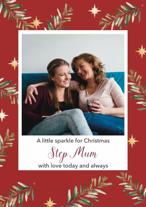 Classic Christmas Card - For Step Mum - Love Always created by Choo Choo 