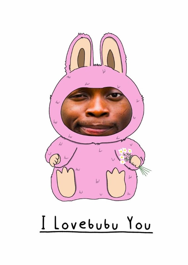 Cute, funny Labubu photo card, turn your loved one into a labubu created by Daniel Hills