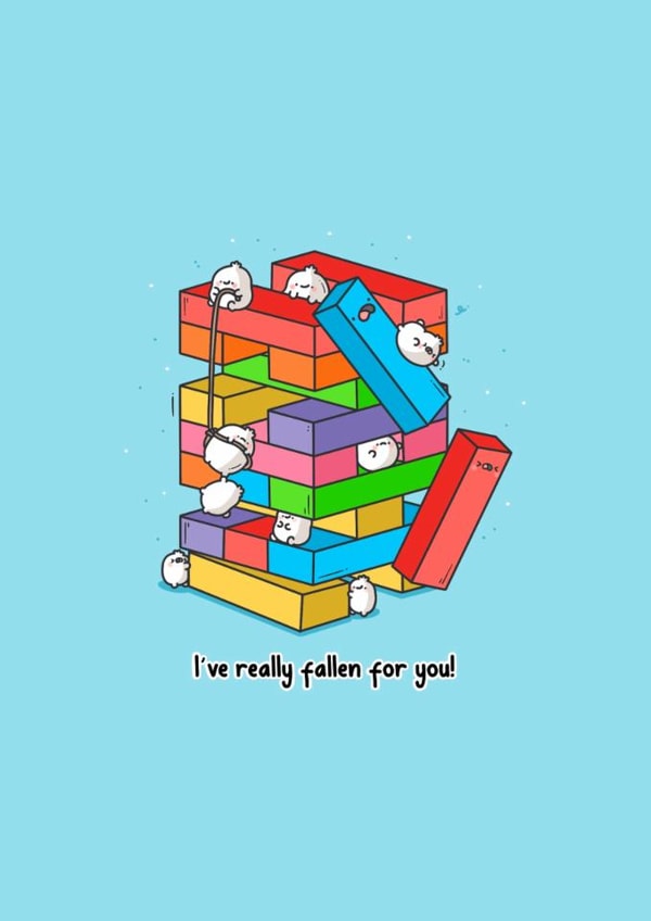 Cute Love & Friendship Card - I've Really Fallen For You - Blocks created by Toastedink
