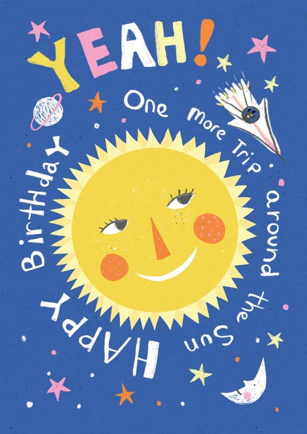 Cute Birthday Card - Trip Around The Sun created by Susse Linton