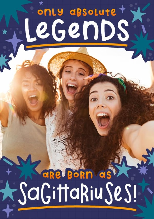 Funny Birthday Card - Sagittarius - Lengend created by Joanne Hawker