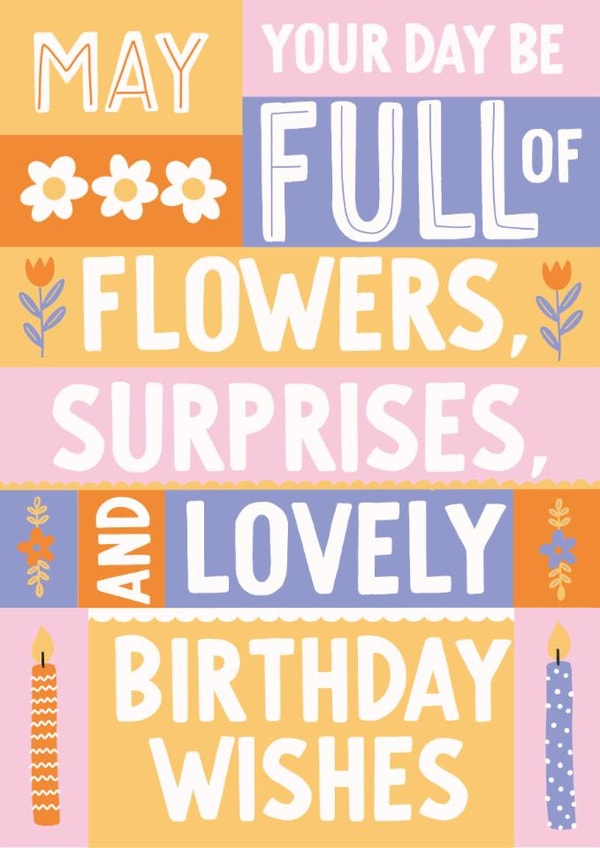 Classic Birthday Card - For Her - Flowers, Surprises & Lovely Birthday Wishes created by Rebecca Grantham