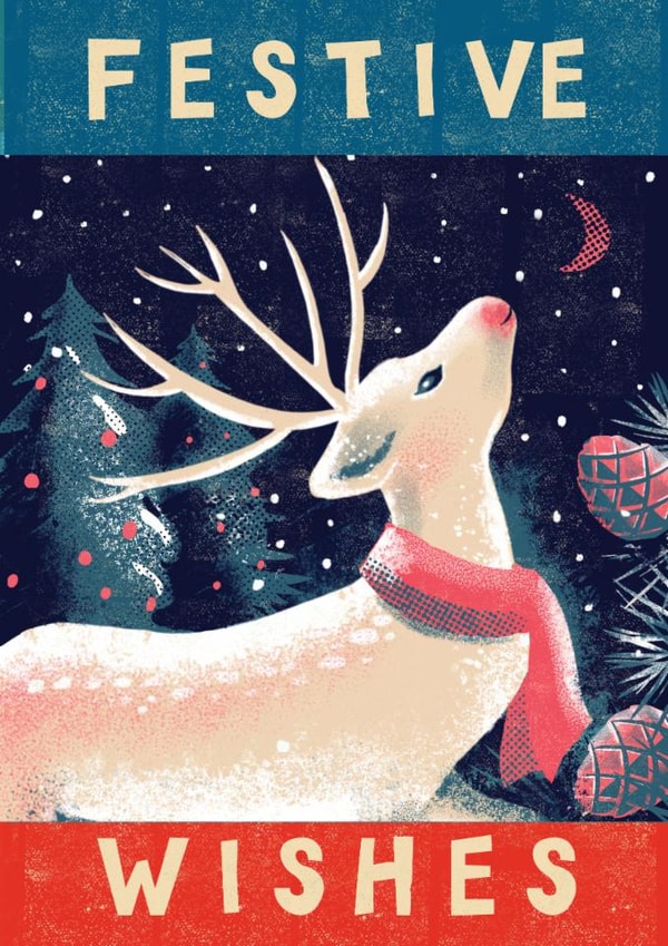Classic Festive Deer Christmas card created by Rocket68