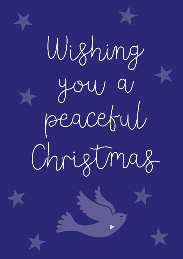 Wishing You A Peaceful Christmas Card - Sending Love at Christmas created by Sweetpea Print Design