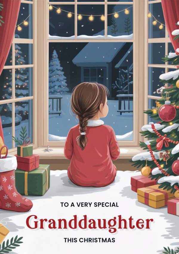 Classic Christmas Card - To a Special Granddaughter - Festive Scene created by Neil Thurlwell