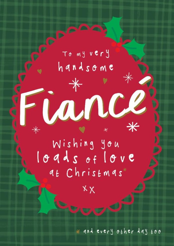 Heartfelt Christmas Card - For Fiancé - Wishing You Loads Of Love At Christmas created by Bow & Bell