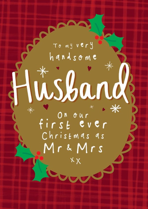 Heartfelt Christmas Card - For Husband - On Our First Christmas As Mr & Mrs created by Bow & Bell