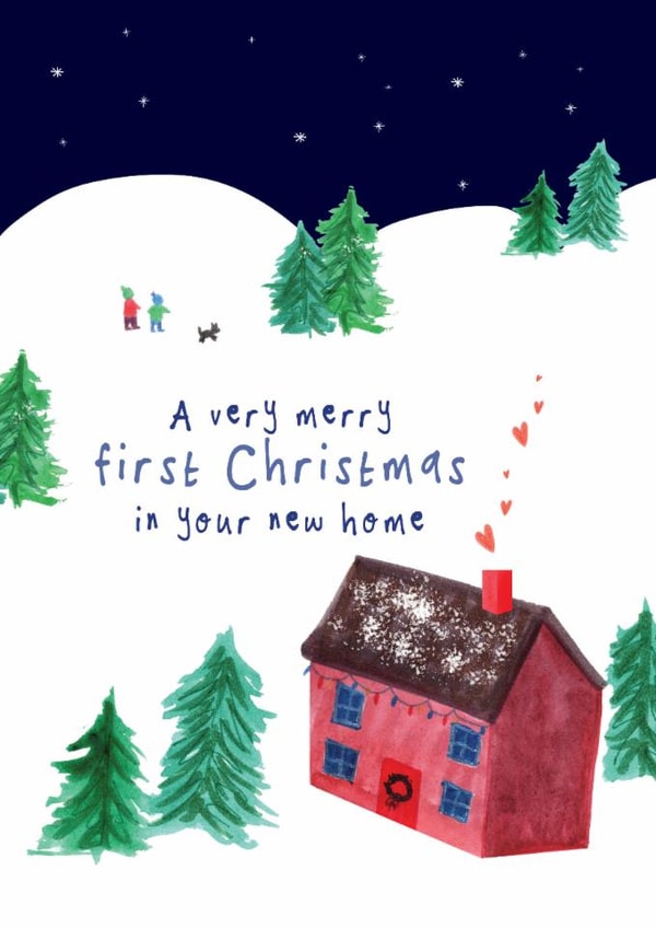 Classic Christmas Card - First Christmas In Your New Home - Winter Scene created by Bow & Bell