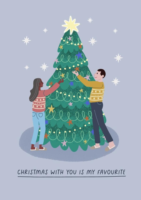 Classic Christmas Card - Christmas With You Is My Favourite created by Sarah Draws and Makes
