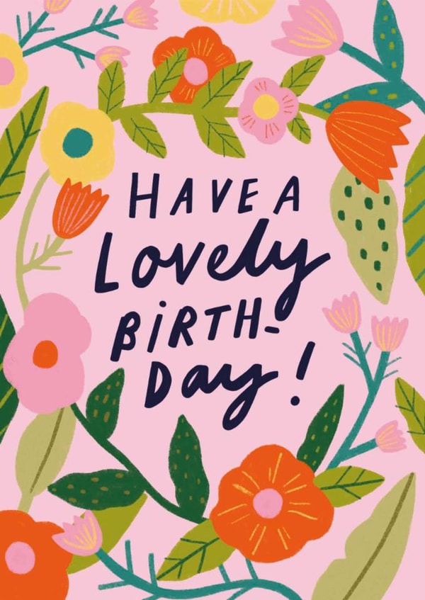 Pretty Birthday Card - Colourful Flowers - Lovely Birthday created by Kerrie McNeill