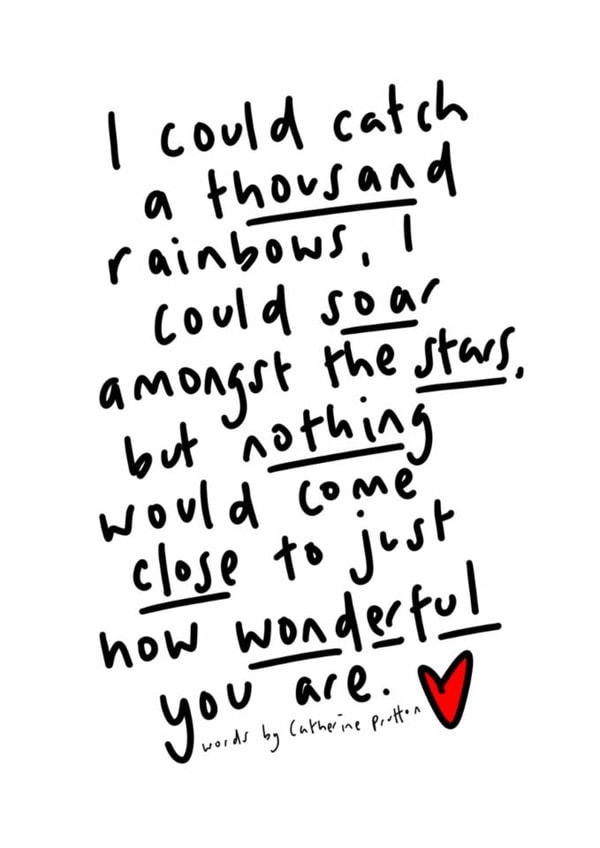 Cute poem card for the one you love created by Words by Catherine Prutton