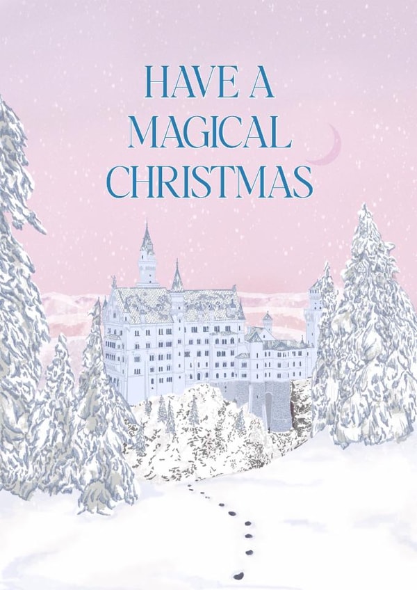 Have a Magical Christmas, Princess Christmas Card, Girlie Christmas Card created by AmySrvc Illustration