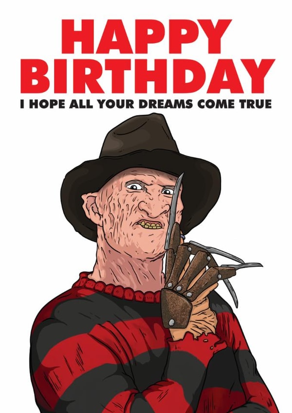 Fun Birthday Card - Freddy Krueger - Nightmare on Elm Street created by LoveFromCo