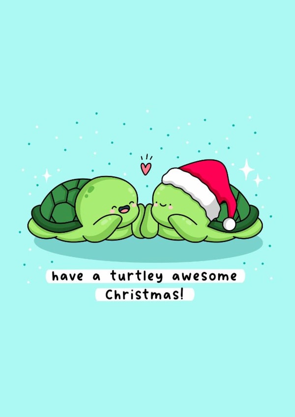 Cute Christmas Card - Turtles - Awesome Christmas created by Rosalie Perl