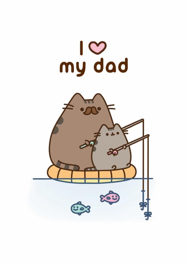 Cute Birthday/Father's Day Card - For Dad - Pusheen - Fishing created by Hype Cards