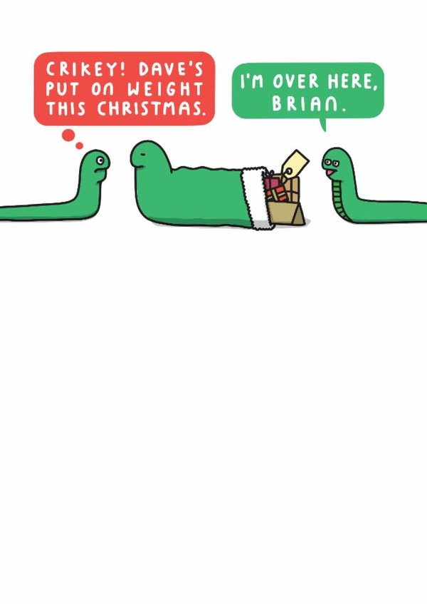 Funny Christmas Card - Dave's Put On Weight This Christmas. created by mungo and shoddy