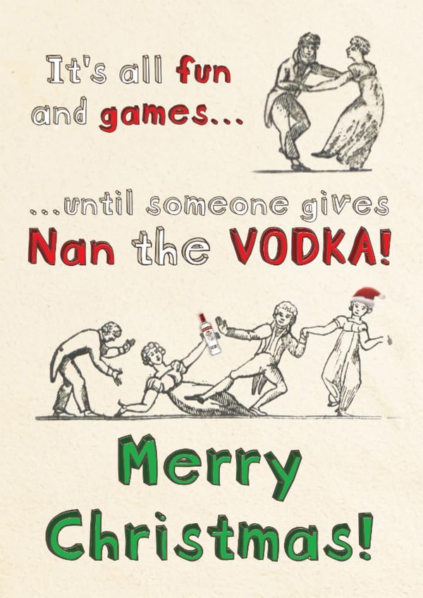 Family Christmas getting messy with Nan and the Vodka created by Claire Thomson