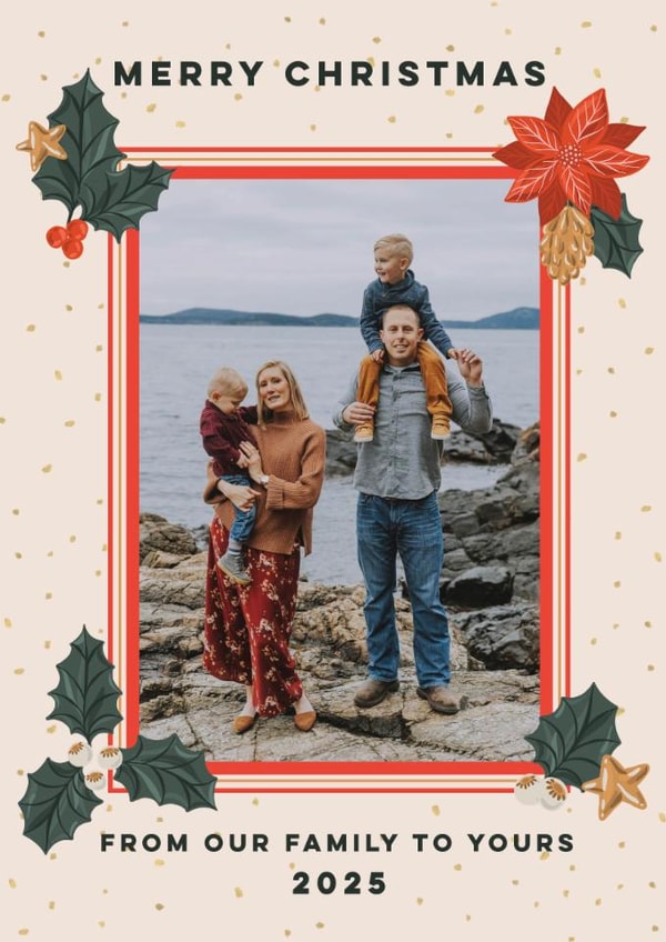 Classic Christmas Card - From Our Family To Yours | thortful