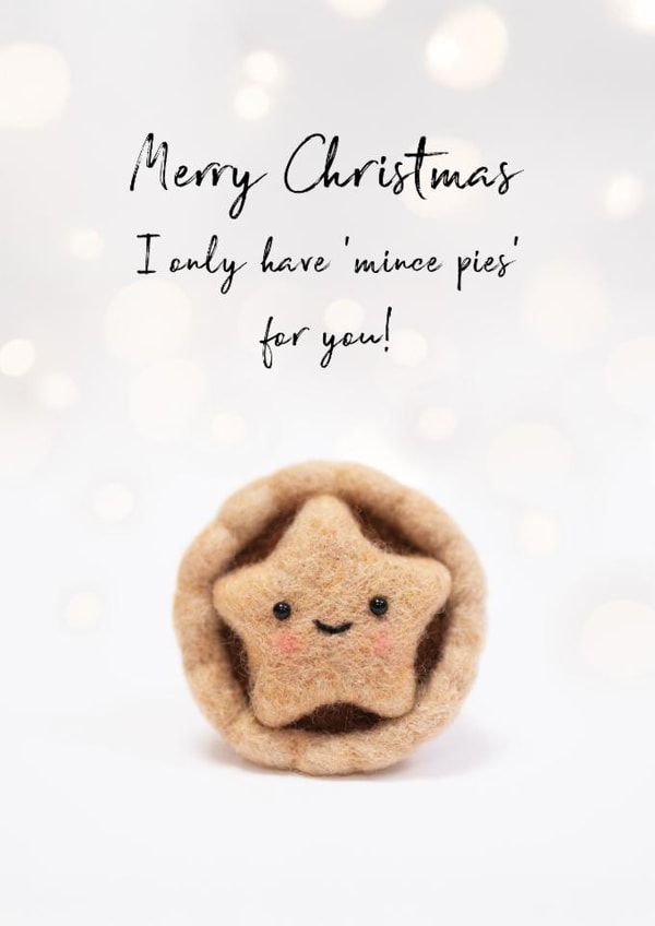 Cute Christmas Card - Felt Mice Pie created by Lemon and Sugar 
