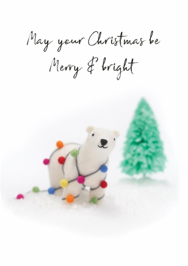 Cute Christmas Card - Polar Bear - Merry And Bright created by Lemon and Sugar 