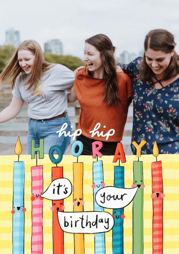 Cute Birthday Card - Candles - Hip Hip Hooray created by Nicola Watson