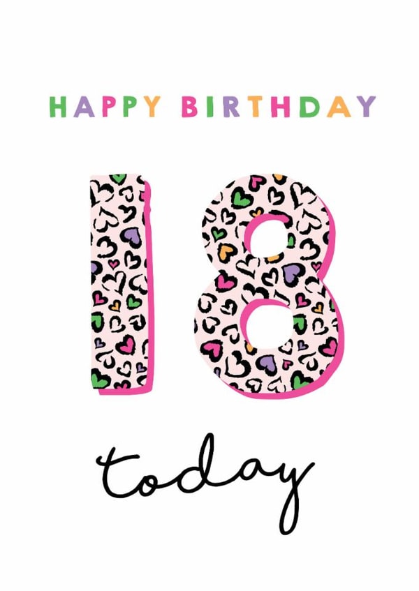 Classic Birthday Card - 18th - Heart Leopard Print created by Michelle Fiedler Design