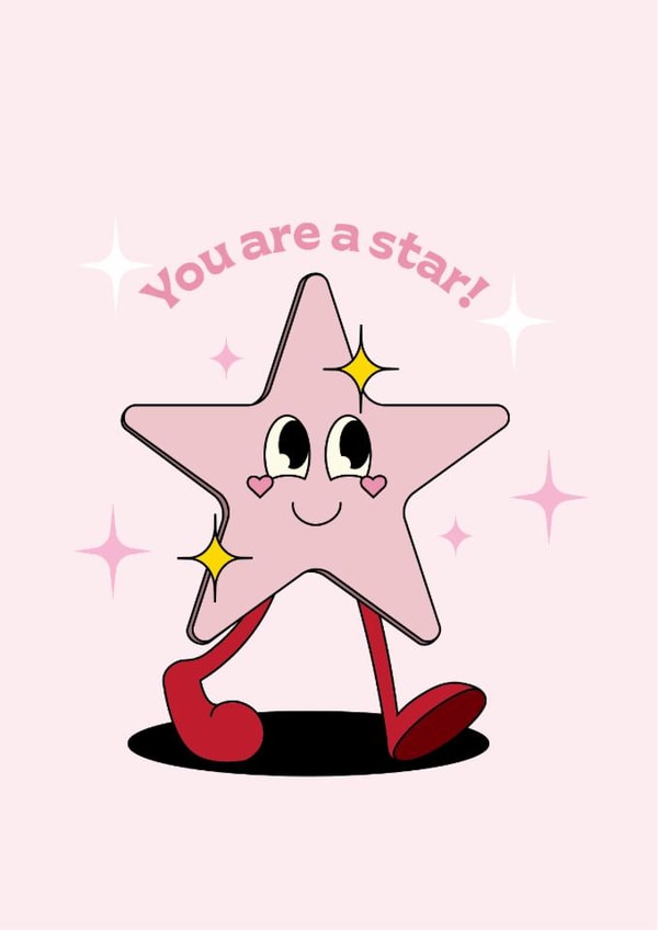 Cute card - you are a star - thank you - congratulations created by Little Prints By Emma