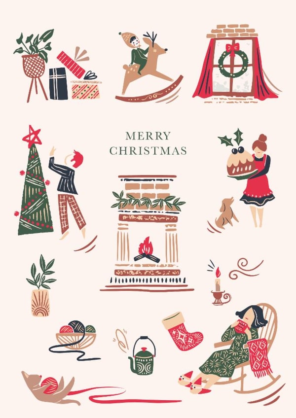 Classic Christmas Card - Family At Home created by Vivian Yiwing